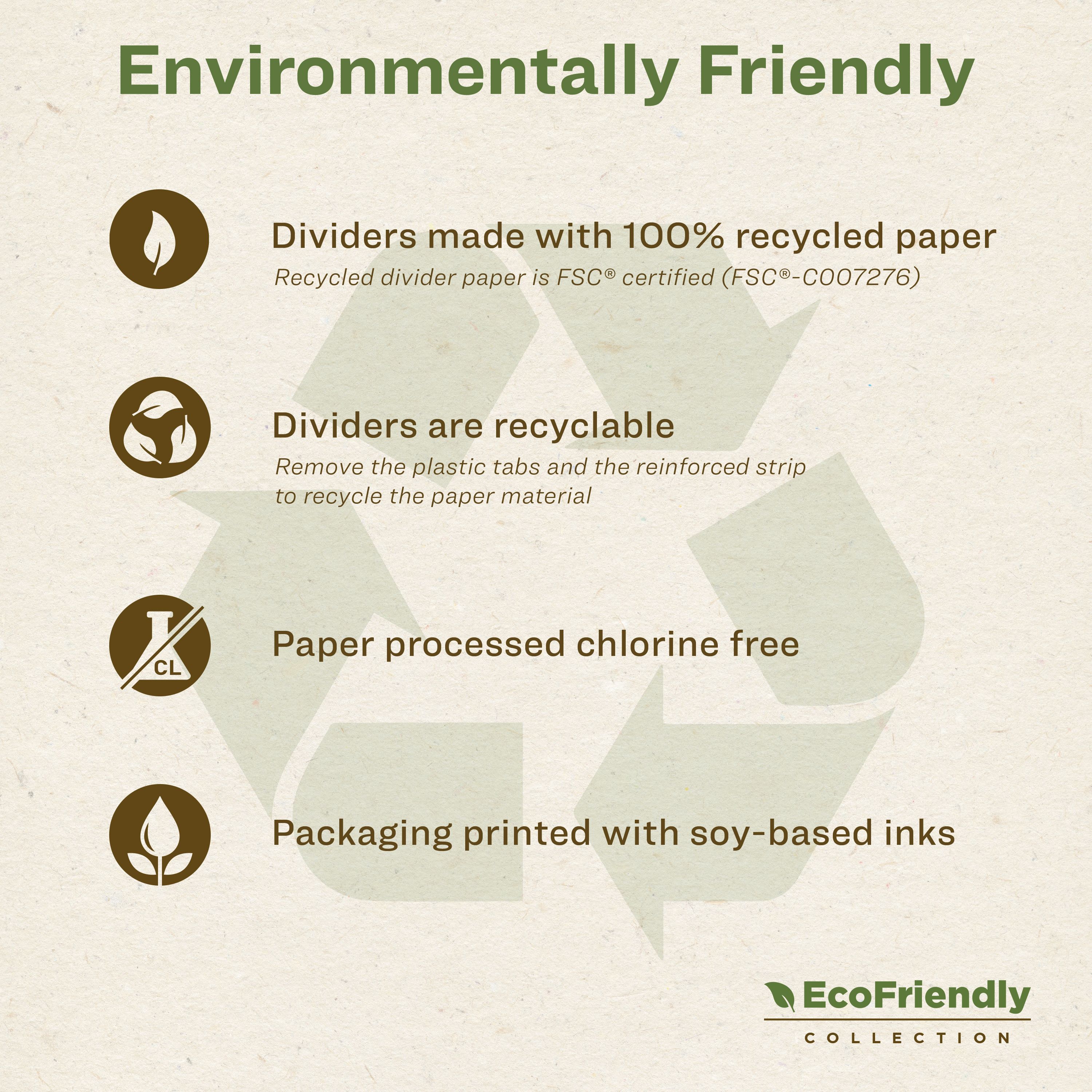 EcoFriendly Dividers, A-Z Tab, Ready Index® 11085 | Avery